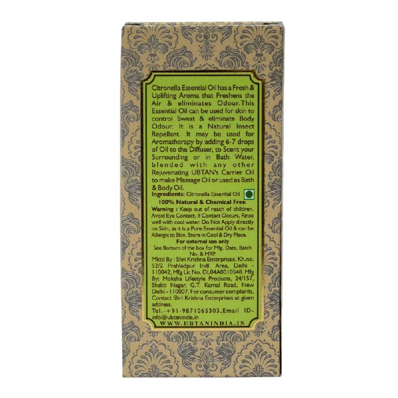 Rejuvenating UBTAN Citronella Essentail Oil, 10 ml-2.webp